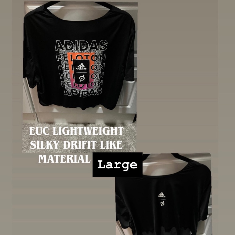 Peloton Adidas Black and Orange Peloton Crop